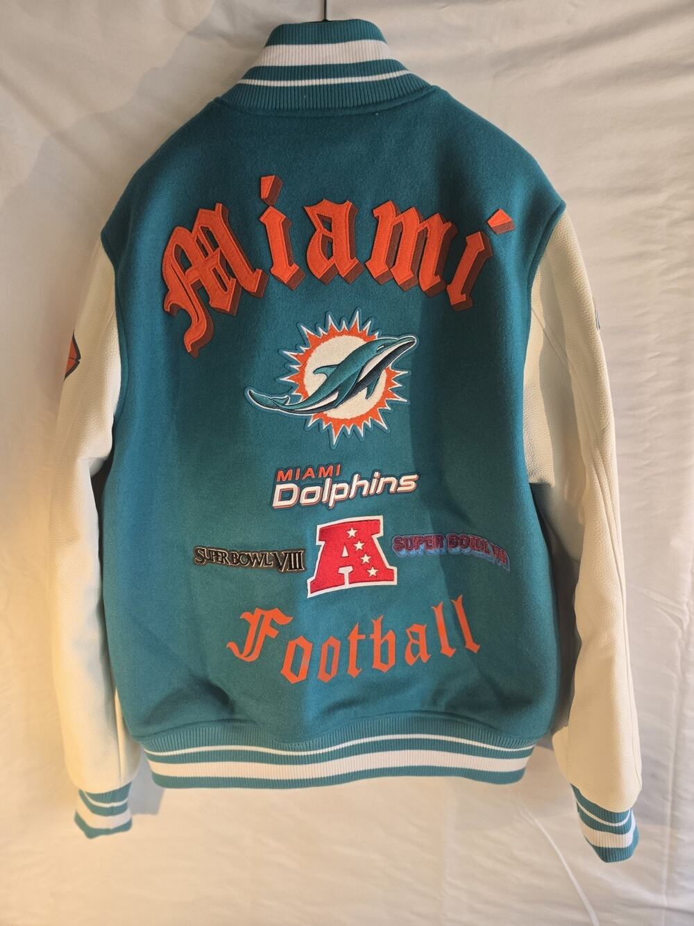 Miami Dolphins Varsity Jacket NEW - size L - NFL Luxury Collection